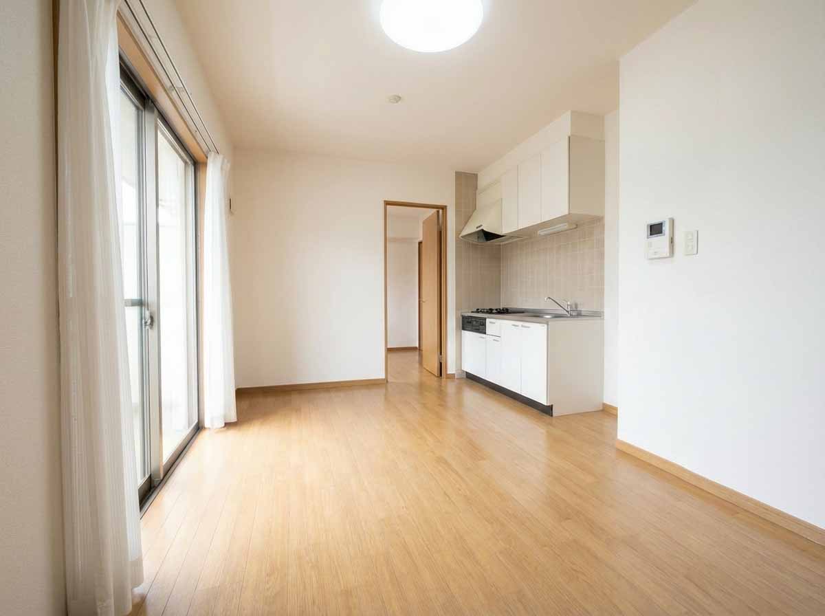 小規模修繕専門 - 床の穴埋め作業の様子